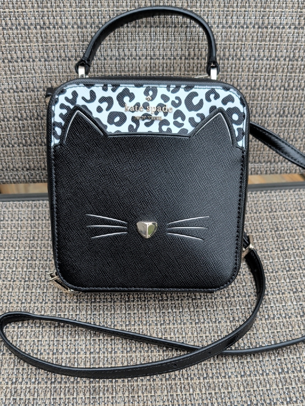 Kate Spade New York "Meow" Cat Daisy Colorblock Vanity Crossbody EUC 🐈‍⬛🐈‍⬛